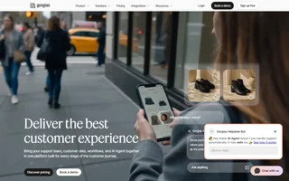 Gorgias Homepage With The Helpdesk Bot Demo
