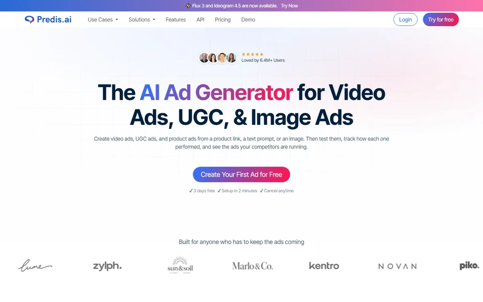 Predis Homepage Hero For The Ai Ad Generator