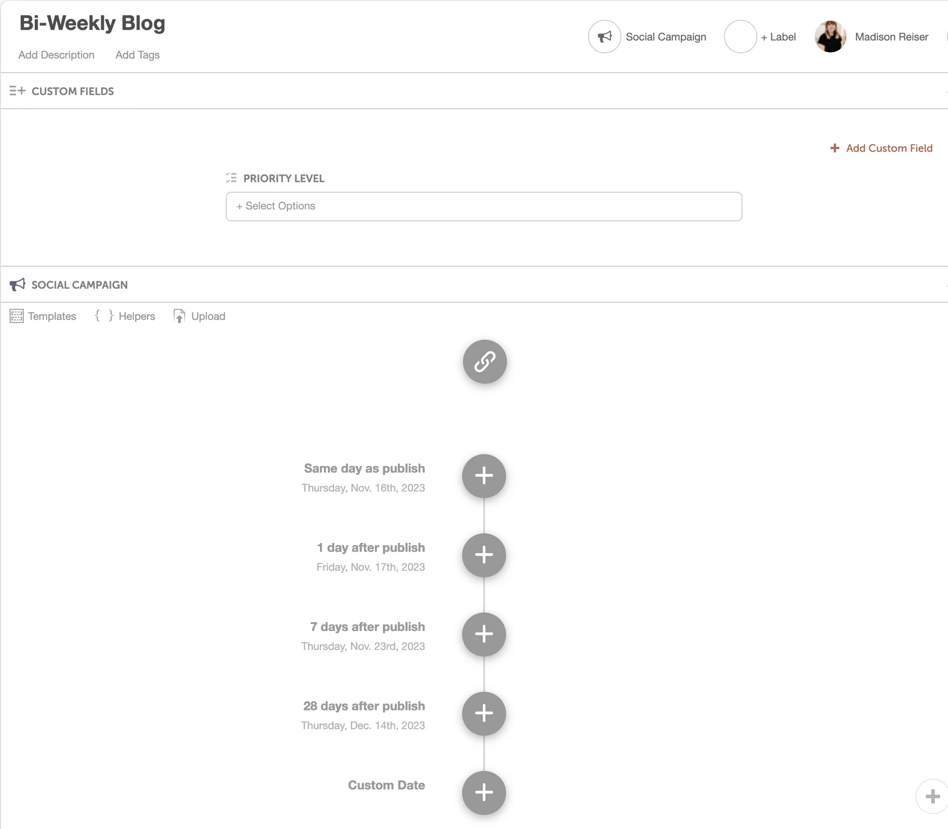 Social Campaign Timeline