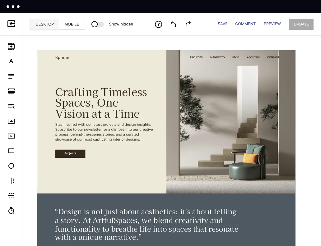 Landing Page Builder Canvas
