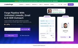Salesforge Homepage With Human And Agent Paths