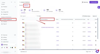 Mailboxes List With Daily Send Limits