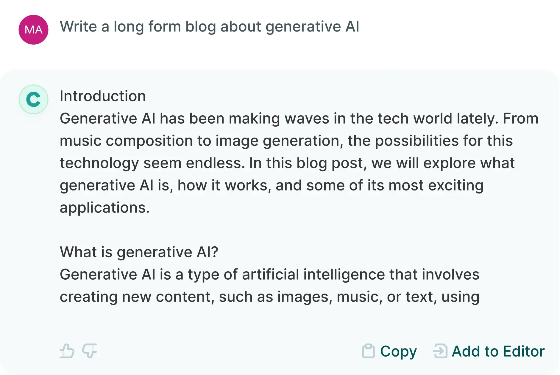 Content Generation Editor