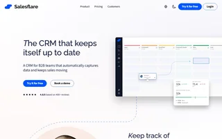 Salesflare Homepage With Pipeline Preview