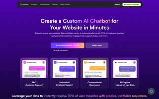 Botsonic Homepage With Chatbot Use Cases