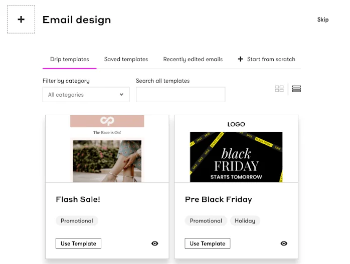 Email Template Picker