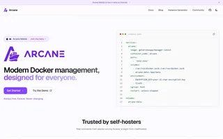 Arcane Homepage With A Compose File Example