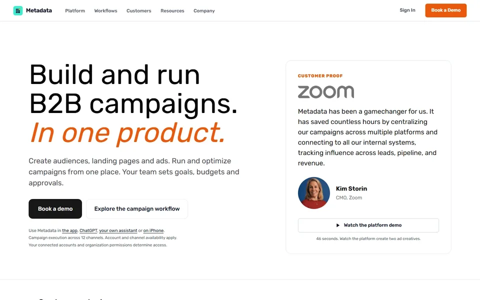 Metadata Homepage With The Campaign Headline