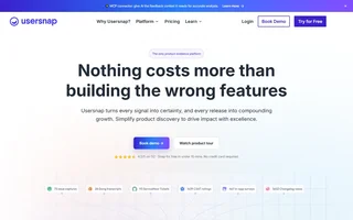Usersnap Homepage With The Feedback Platform Hero