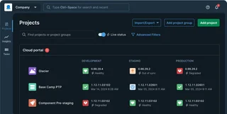 Projects Dashboard With Environments