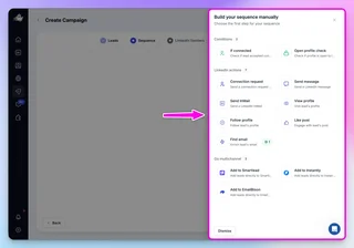 Sequence Step Picker With Linkedin Actions