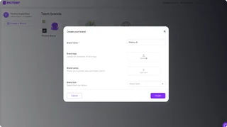 Brand Kit Dialog With Logo Colors And Font