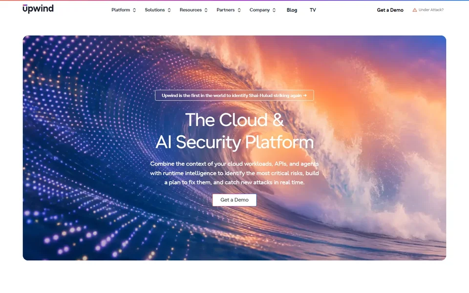 Upwind Homepage With The Platform Headline