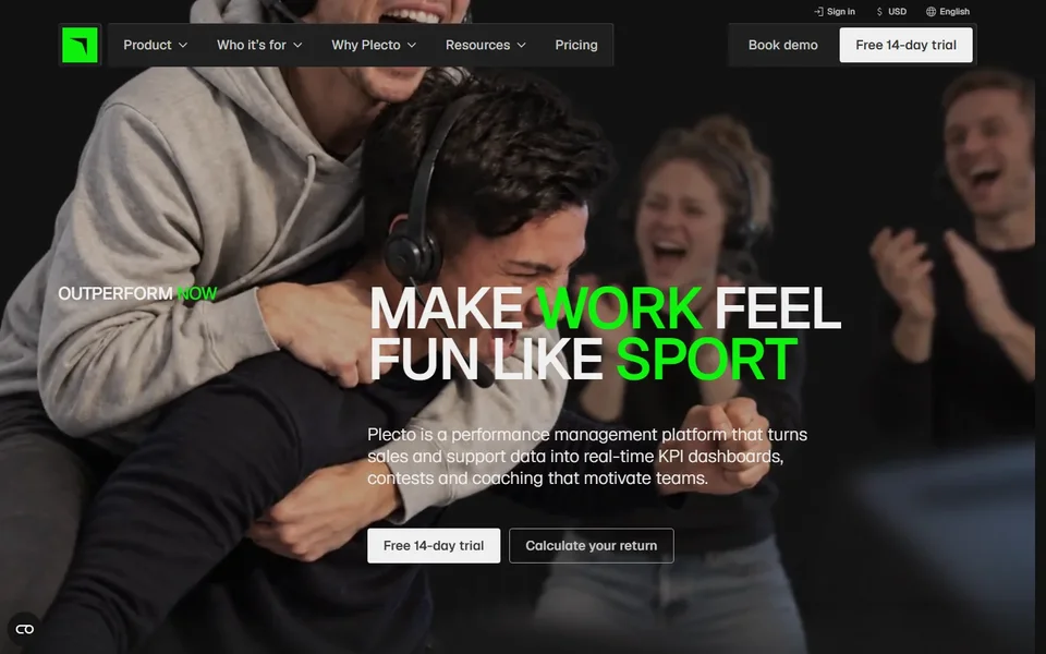 Plecto Homepage With The Make Work Feel Fun Banner