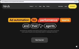 Birch Homepage With The Ad Automation Headline