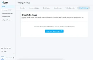 Shopify Integration Setup