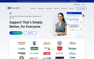Comm100 Homepage With The Ai Agent Chat Hero