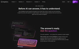 Singlestore Homepage With Aura Intelligence