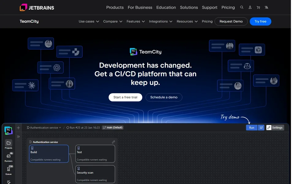 Teamcity Homepage With The Pipeline Editor Demo