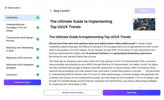 Blog Editor With Outline Sidebar