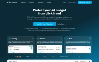 Clickpatrol Homepage With Protection Pitch