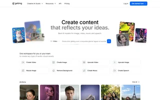 Getimg Ai Homepage With Its Creation Tools