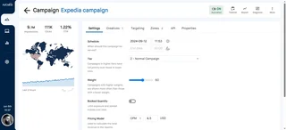 Campaign Settings Screen With Campaign Tabs