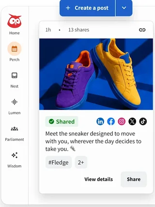 Shared Post Card In The Dashboard