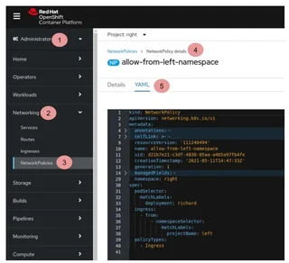 Network Policy Yaml In The Openshift Web Console