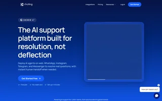 Chatling Homepage With The Chat Widget