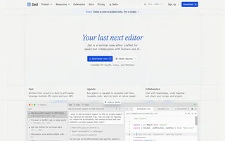 Zed Homepage With The Editor Window Demo