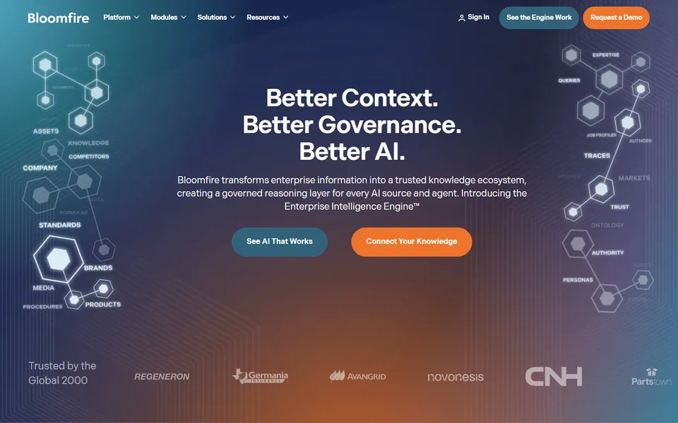 Bloomfire Homepage With Better Context Headline