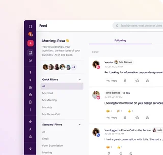 Activity Feed Of Emails And Logged Calls