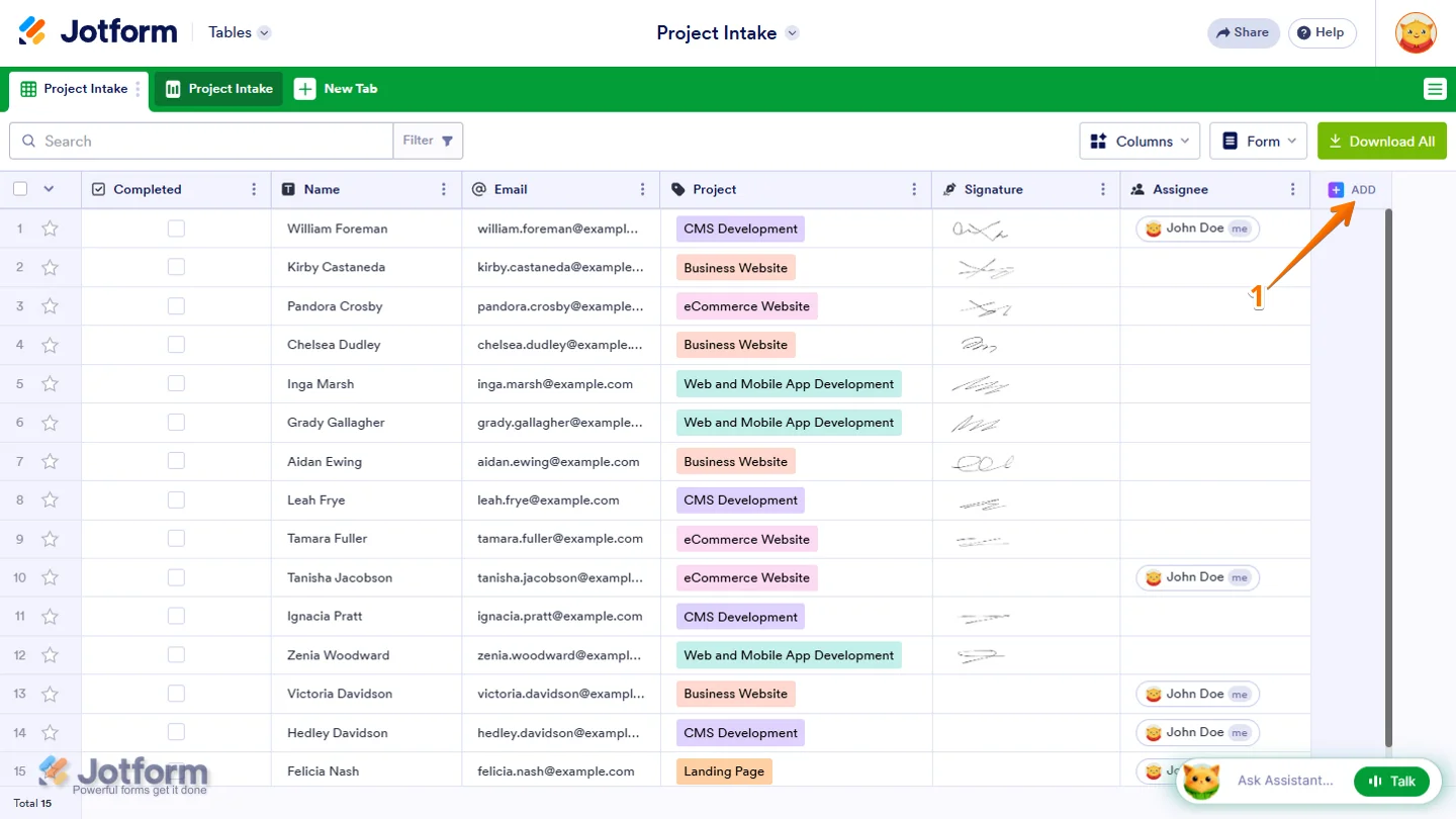 Tables Data Grid
