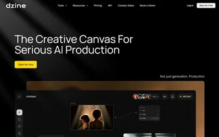 Dzine Homepage With The Canvas Editor Preview