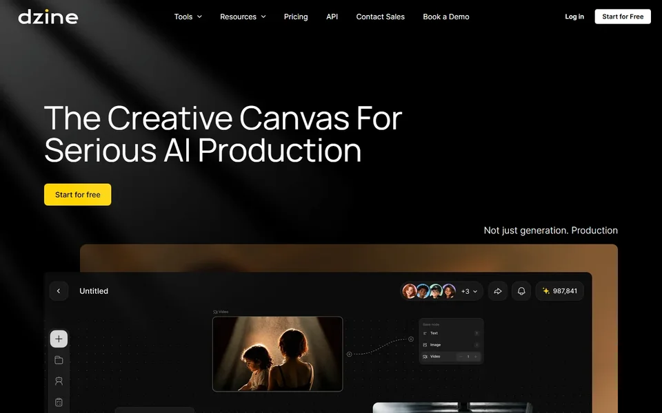 Dzine Homepage With The Canvas Editor Preview