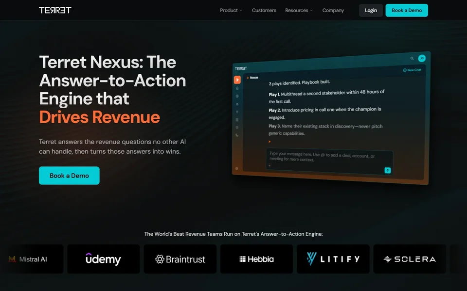 Terret Nexus Homepage With Interface Demo