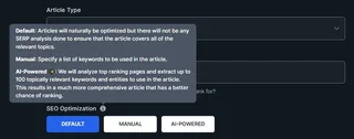 Koalawriter Seo Optimization Mode Options
