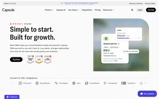 Capsule Homepage With A Contact Card And Goal