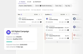 Sales Pipeline Board With Milestone Columns