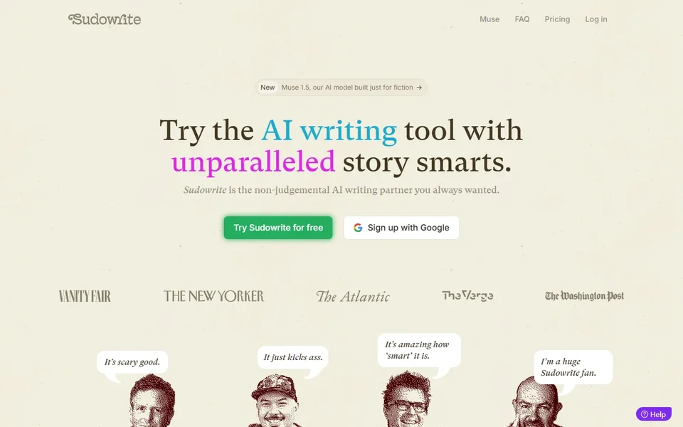 Sudowrite Homepage