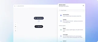 Call Flow Designer With Add Action Panel