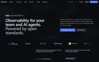 Signoz Homepage With The Observability Headline
