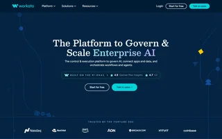 Workato Homepage With The Platform Headline