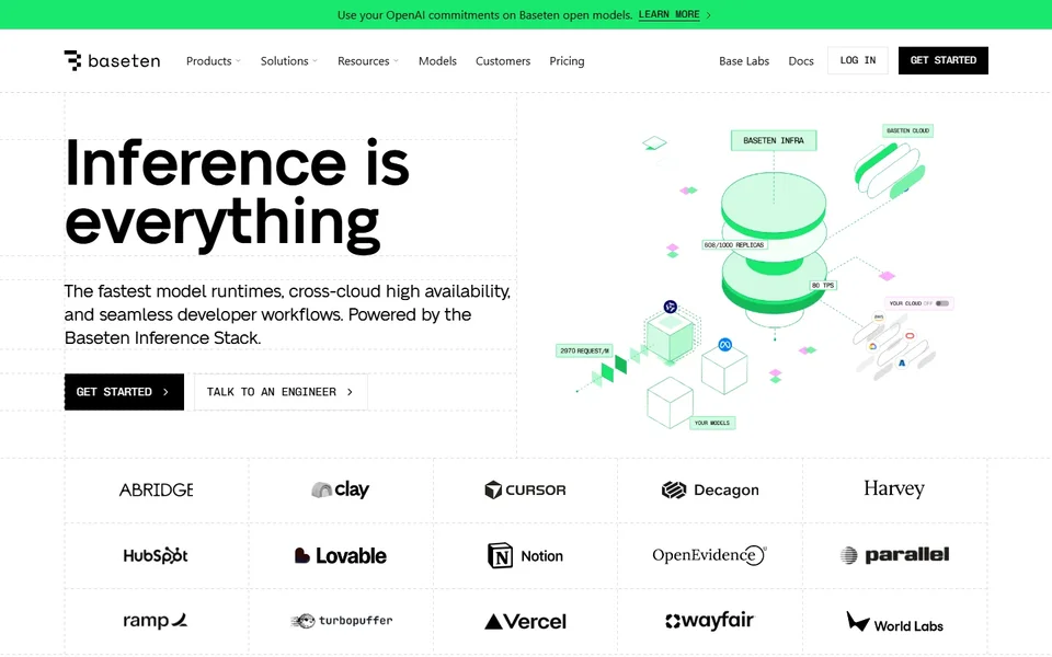 Baseten Homepage Hero And Customer Logos