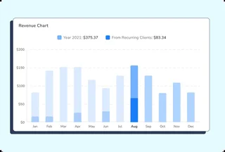 Monthly Revenue Chart On The Dashboard
