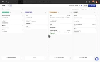 Leads Listed Across Pipeline Columns
