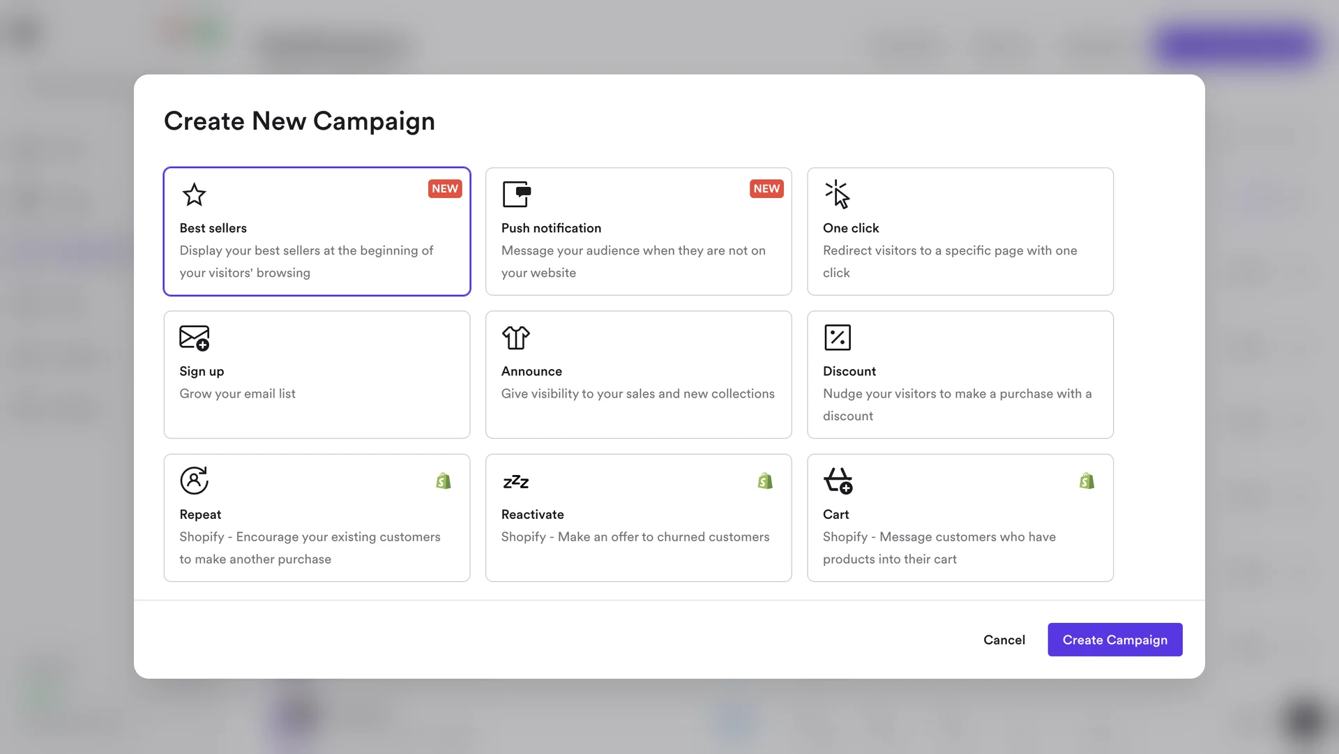 Create Notification Campaign