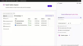Quick Suite Spaces With Knowledge And Chat