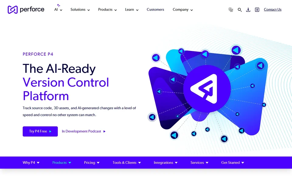 Perforce P4 Homepage With The Ai Ready Headline